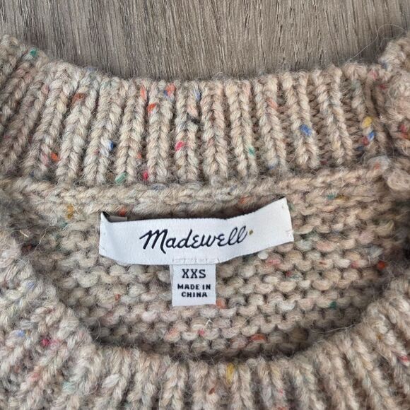 Madewell Flecked Wide-Sleeve Pullover Sweater Size XXS - Picture 9 of 10